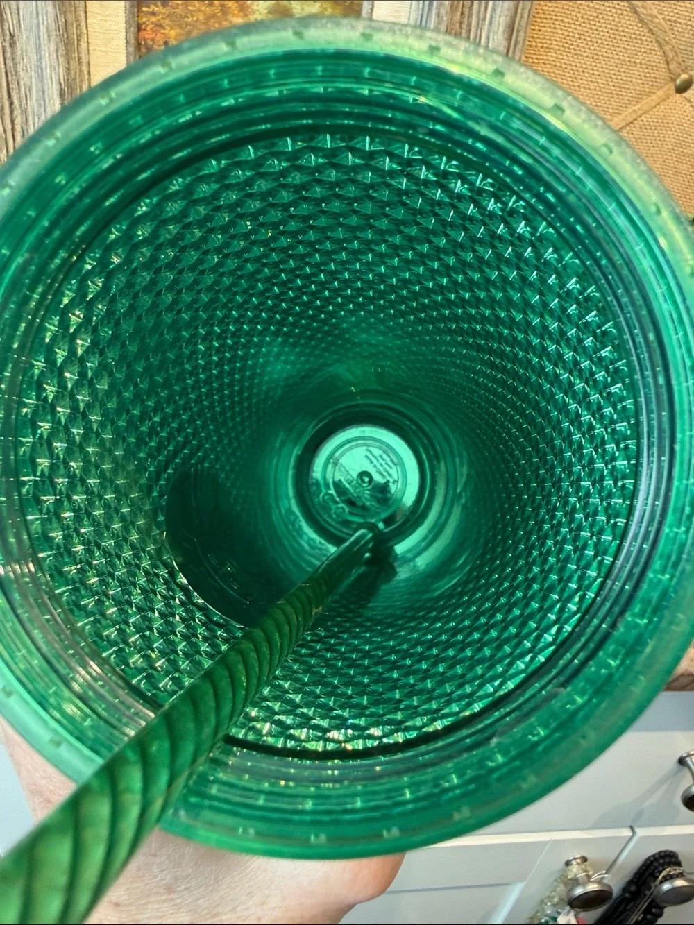Starbucks Metallic Green Studded Tumbler with Straw
